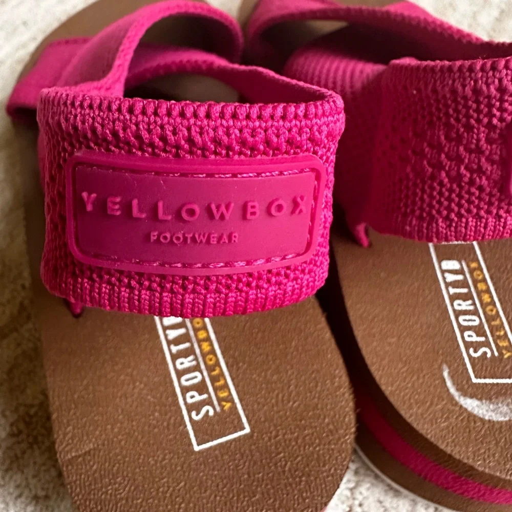 Yellow Box Miranda Knit Flatform Wedge Sandal SPORTYB™ Collection Pink Size 6.5 - Picture 12 of 17